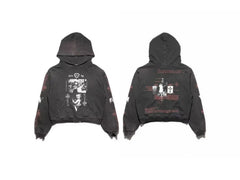 ERD Grunge Multi‑Print Streetwear Cropped Hoodie