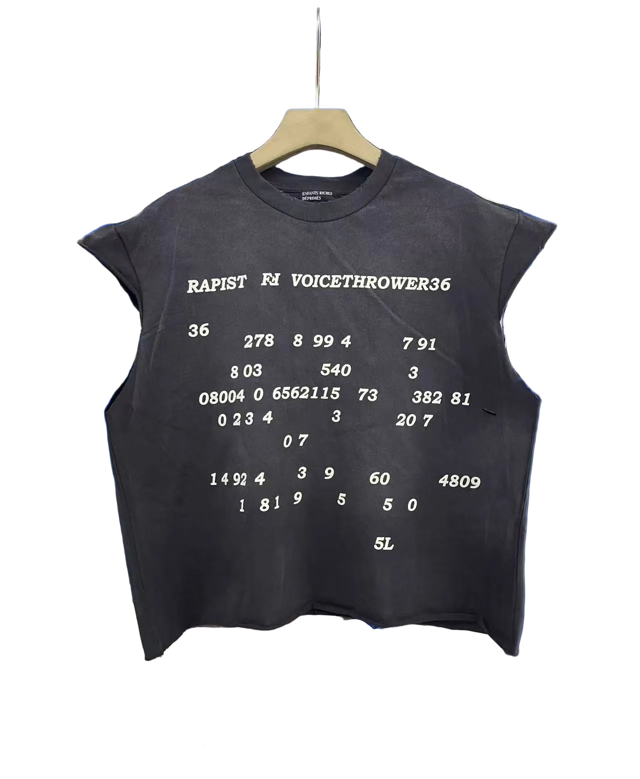 ERD Numeric Code Cap Sleeve Cropped Tank
