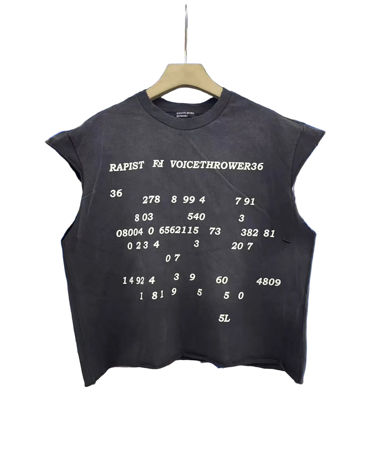 ERD Numeric Code Cap Sleeve Cropped Tank