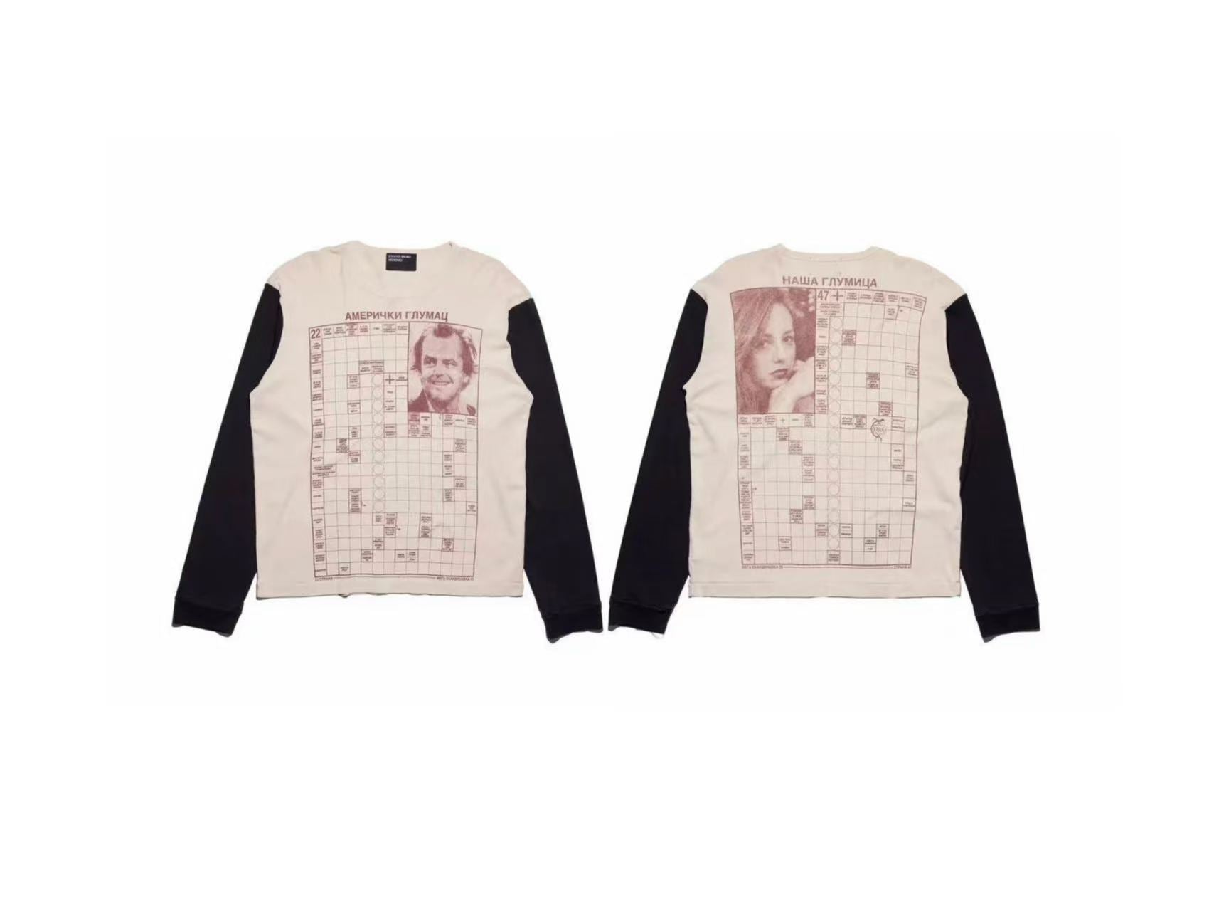 ERD Dual‑Sided Crossword Raglan Long Sleeve Tee