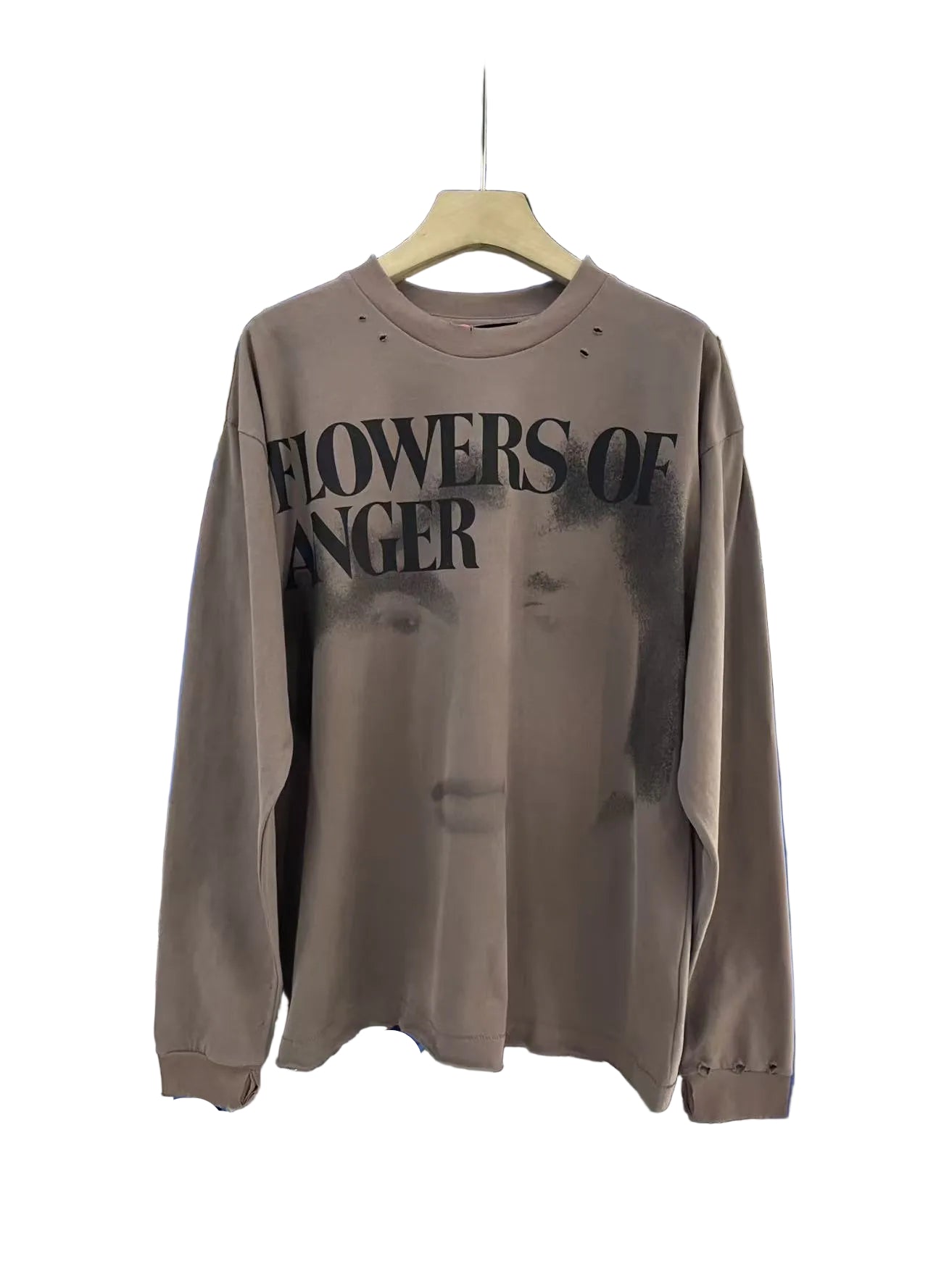 ERD Brown Vintage Wash Long Sleeve Tee