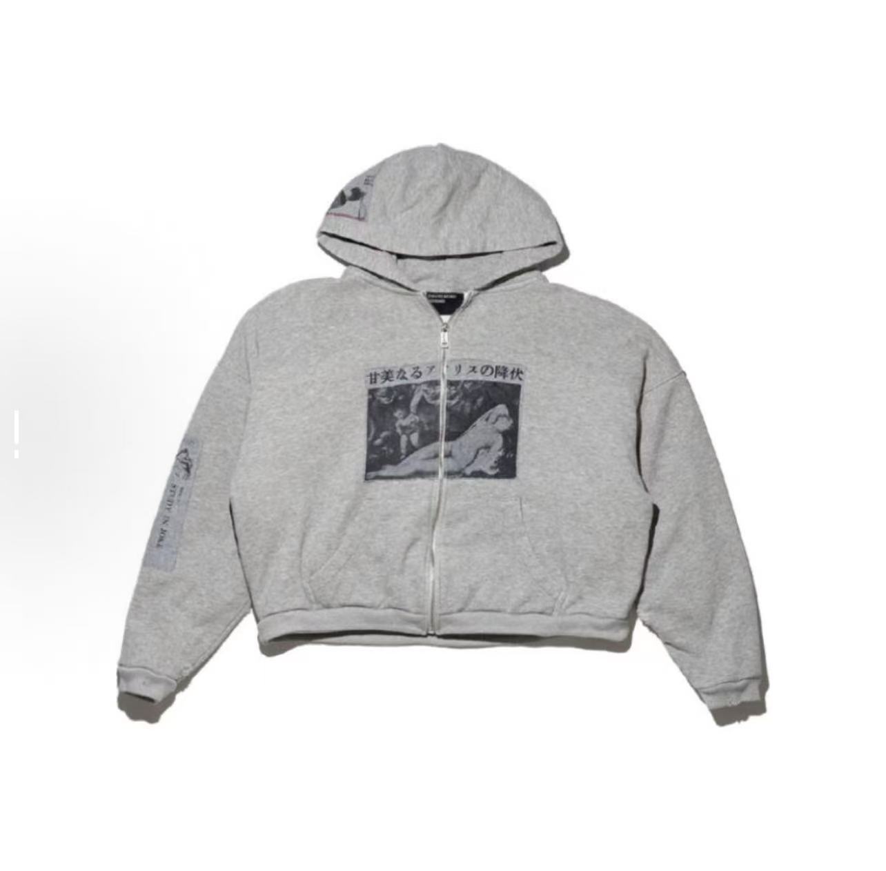 ERD Heather Grey Vintage Graphic Full Zip Hoodie