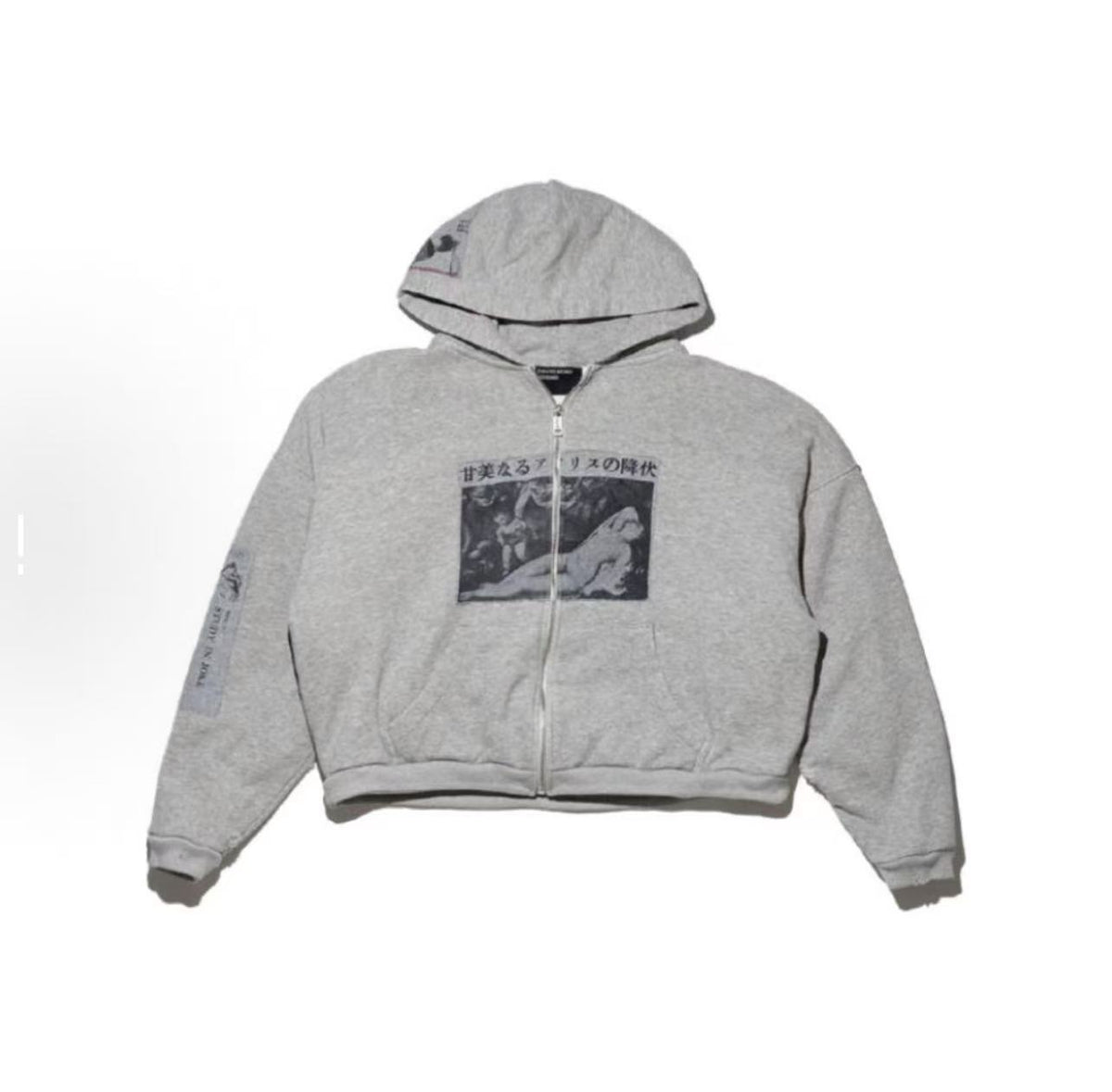 ERD Heather Grey Vintage Graphic Full Zip Hoodie