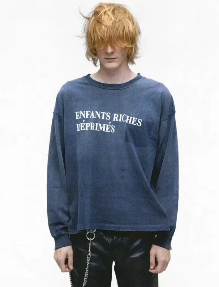 ERD Classic Logo Distressed Long Sleeve Tee
