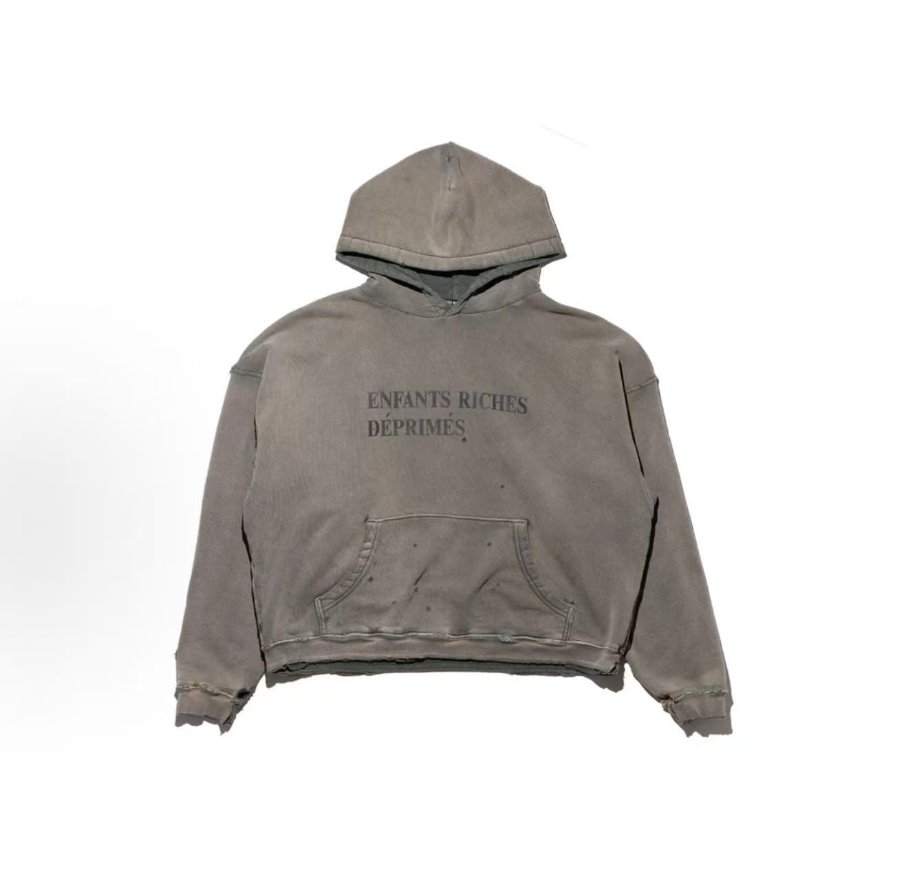 ERD Heavy Distressed Vintage Streetwear Hoodie