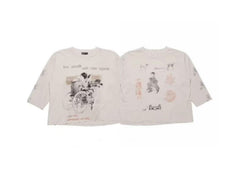 ERD Dual‑Sided Collage 3/4 Sleeve Cropped Tee