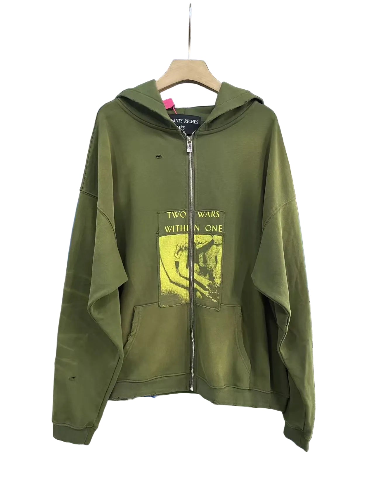 ERD Two Wars Cropped Zip Hoodie