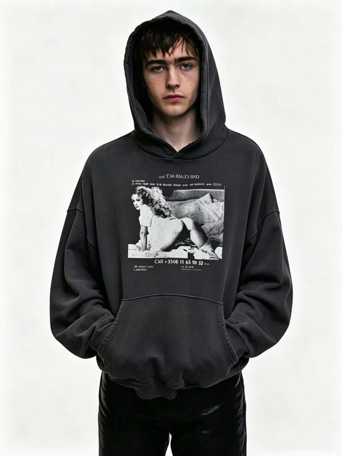 ERD Grunge Nostalgic Photo Collage Streetwear Hoodie