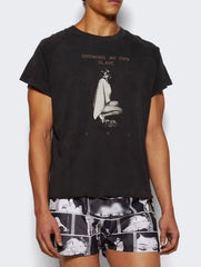 ERD Grunge Raglan Red Text Figure Streetwear Tee