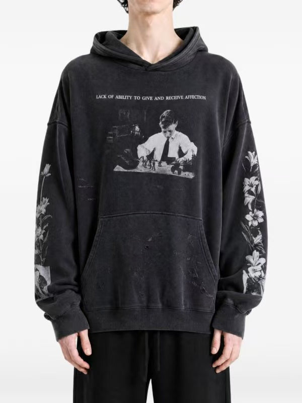 ERD Grunge Distressed Statement Streetwear Hoodie