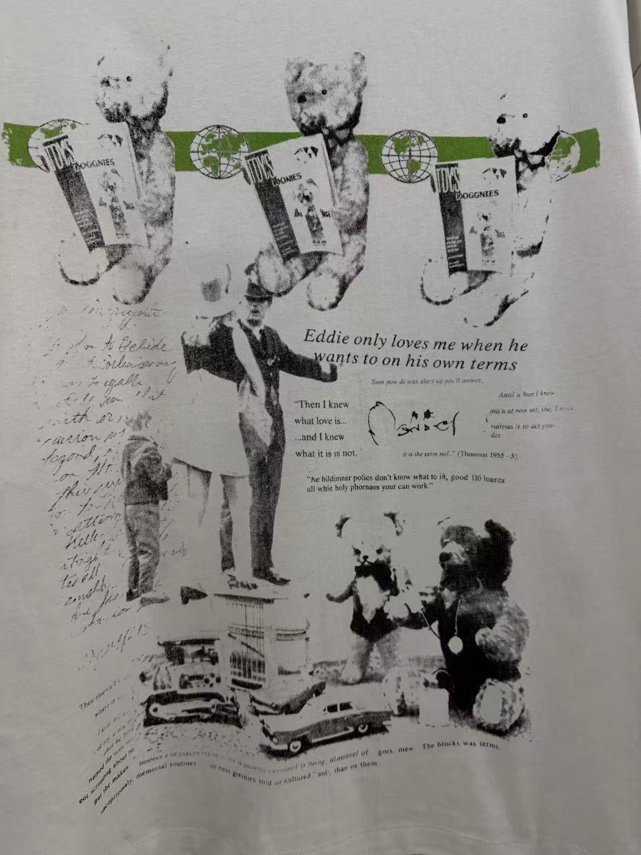 ERD Teddy Bear Collage Dual‑Sided Long Sleeve Tee