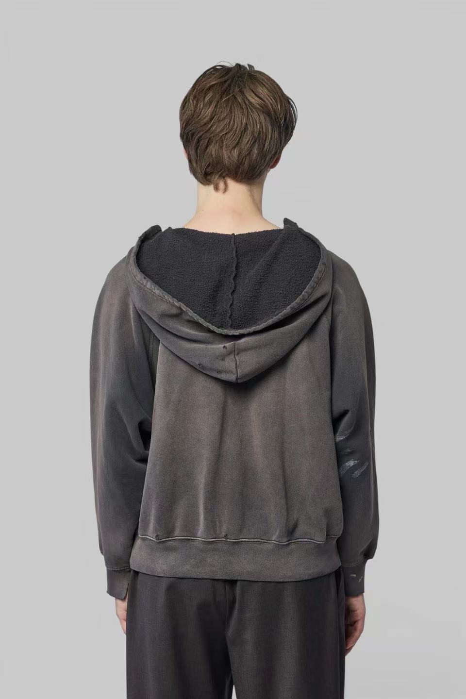ERD Grunge Distressed Numeric Print Streetwear Hoodie