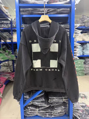 ERD Grunge Abstract Art Streetwear Zip‑Up Hoodie