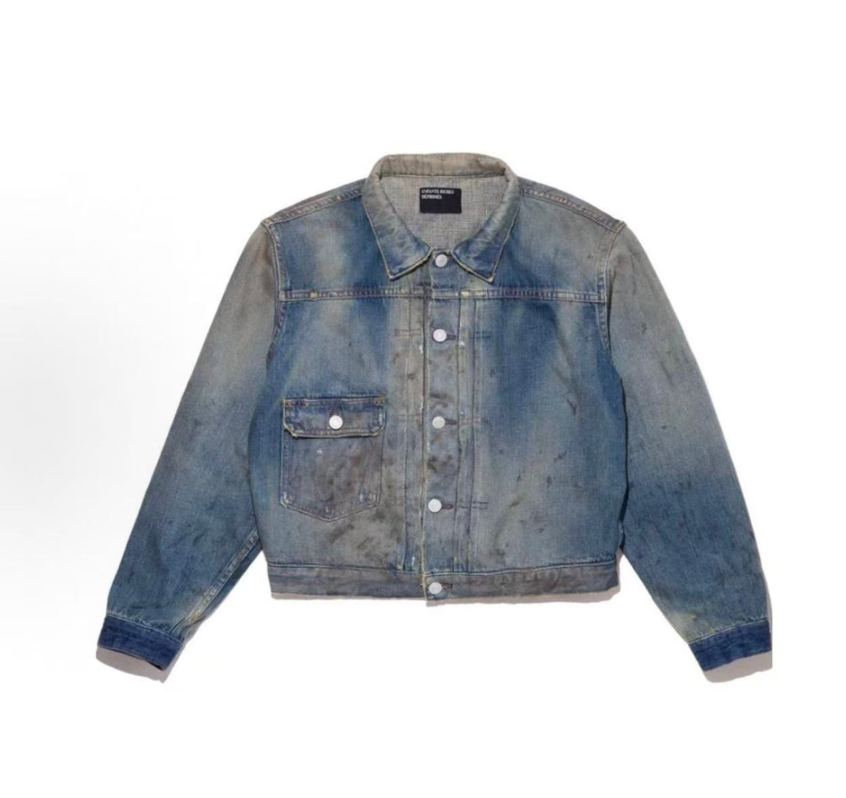 ERD Distressed Cropped Denim Jacket