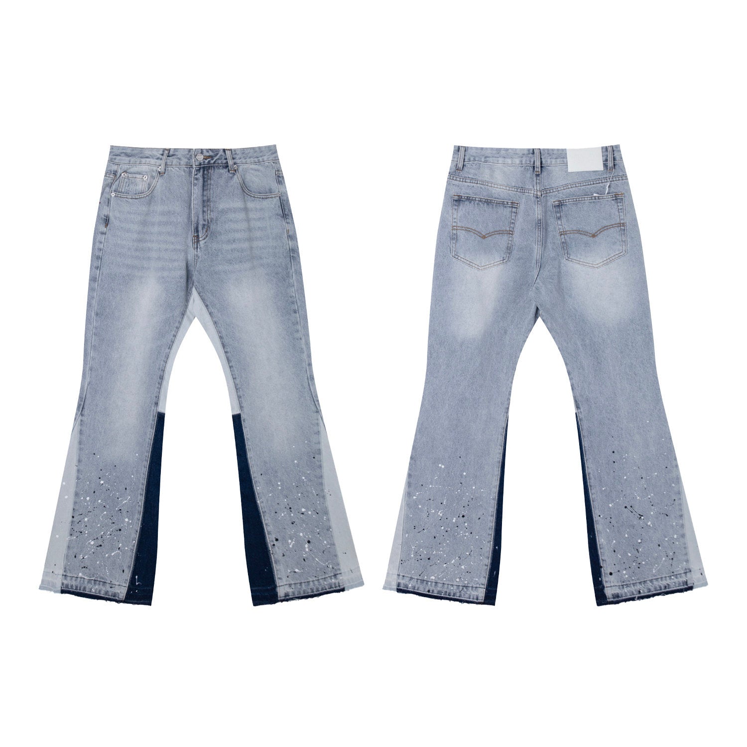Gallery Dept Multi‑Panel Paint‑Splatter Flare Jeans