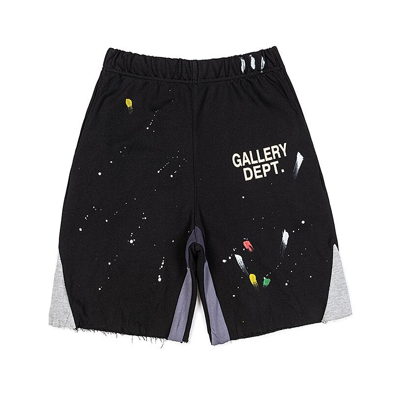 Gallery Dept Paint‑Splatter Spliced Sweat Shorts