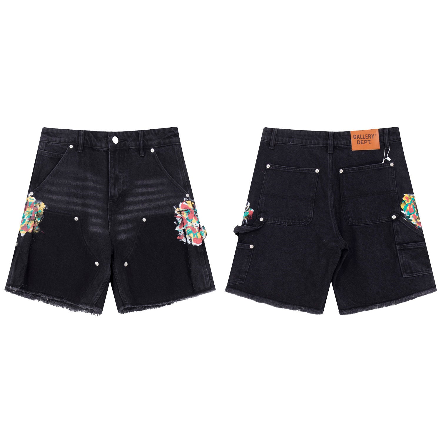Gallery Dept Paint‑Splatter Carpenter Denim Shorts