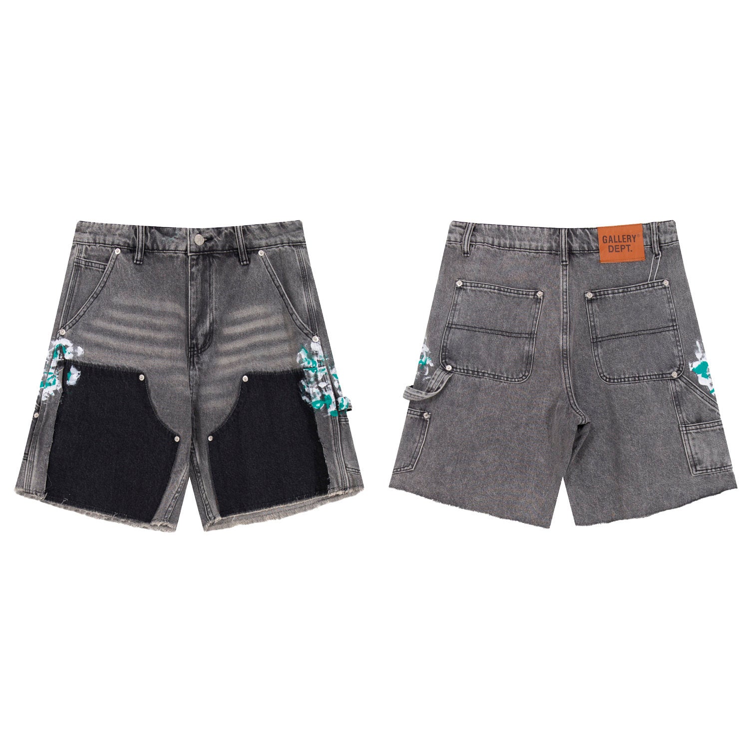 Gallery Dept Paint‑Splatter Carpenter Denim Shorts
