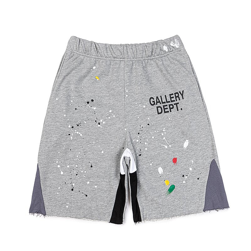 Gallery Dept Paint‑Splatter Spliced Sweat Shorts