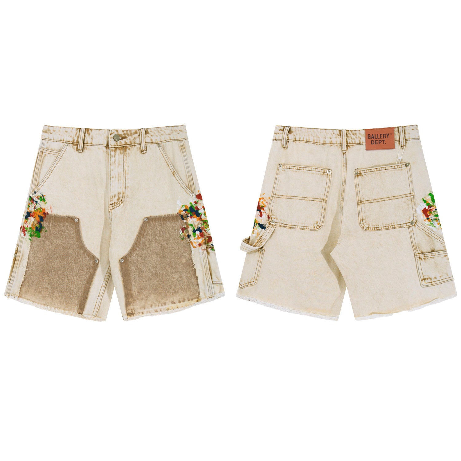 Gallery Dept Paint‑Splatter Carpenter Denim Shorts