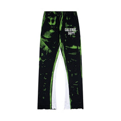 Gallery Dept Green Splash Flare Sweat Pants