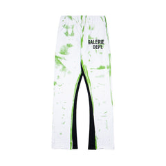 Gallery Dept Green Splash Flare Sweat Pants