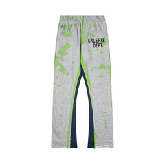 Gallery Dept Green Splash Flare Sweat Pants