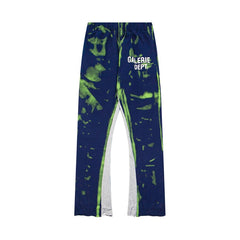 Gallery Dept Green Splash Flare Sweat Pants