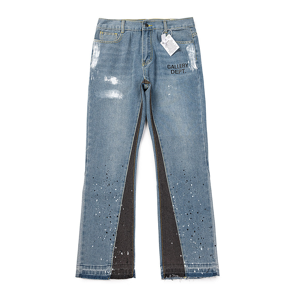 Gallery Dept Logo Paint‑Splatter Flare Jeans