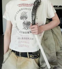 ERD League Symbol Text Cropped Vintage Tee