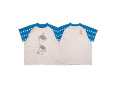 ERD Star Raglan Distressed Cropped Tee