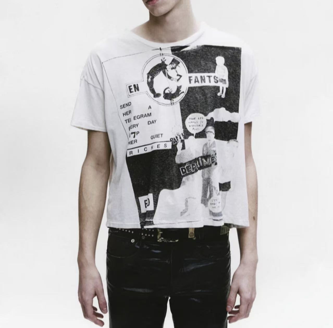ERD Newspaper‑Style Art Cropped T‑Shirt