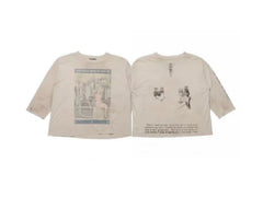 ERD Dual‑Print 3/4 Sleeve Cropped Tee