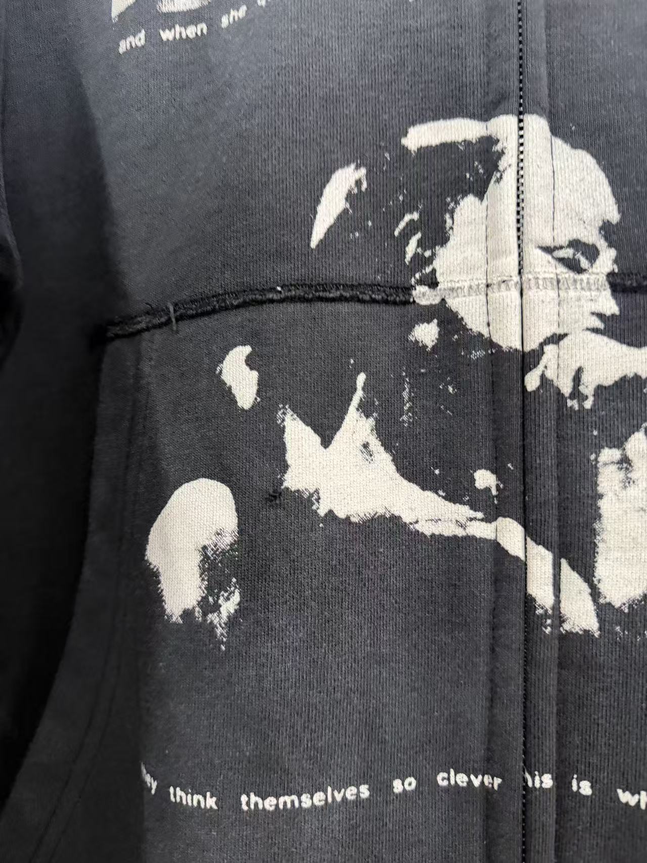 ERD Vintage Music Streetwear Zip‑Up Hoodie