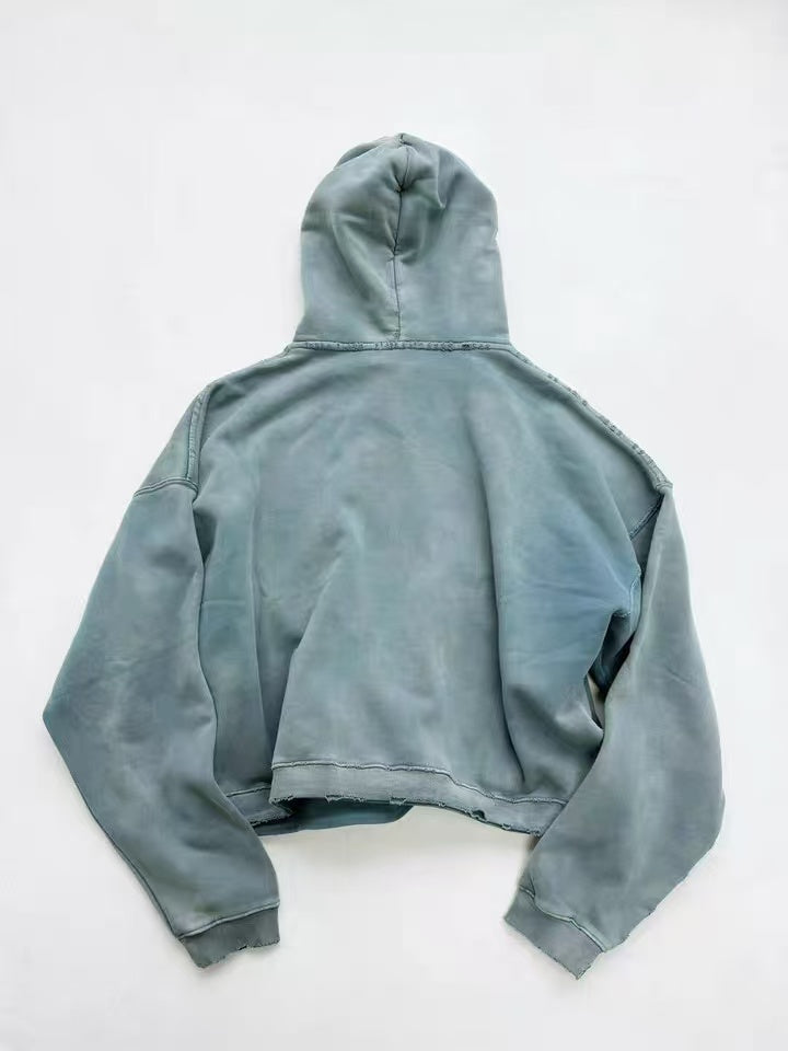 1. ERD Enfants Riches Déprimés Raw‑Edge Cropped Pullover Hoodie