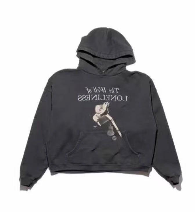 ERD Faded Black Photo Graphic Hoodie