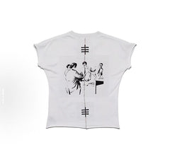 ERD Nun Portrait Cap Sleeve Cropped Tee