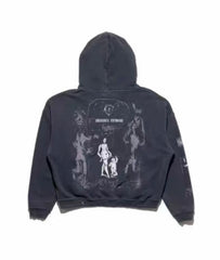 ERD Distressed Portrait Photo Print Cropped Pullover Hoodie