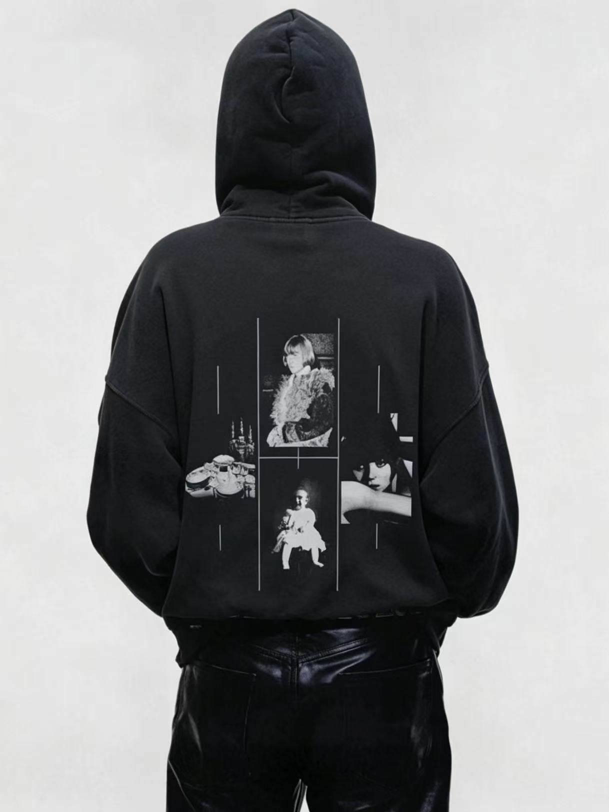 ERD Grunge Nostalgic Photo Collage Streetwear Hoodie