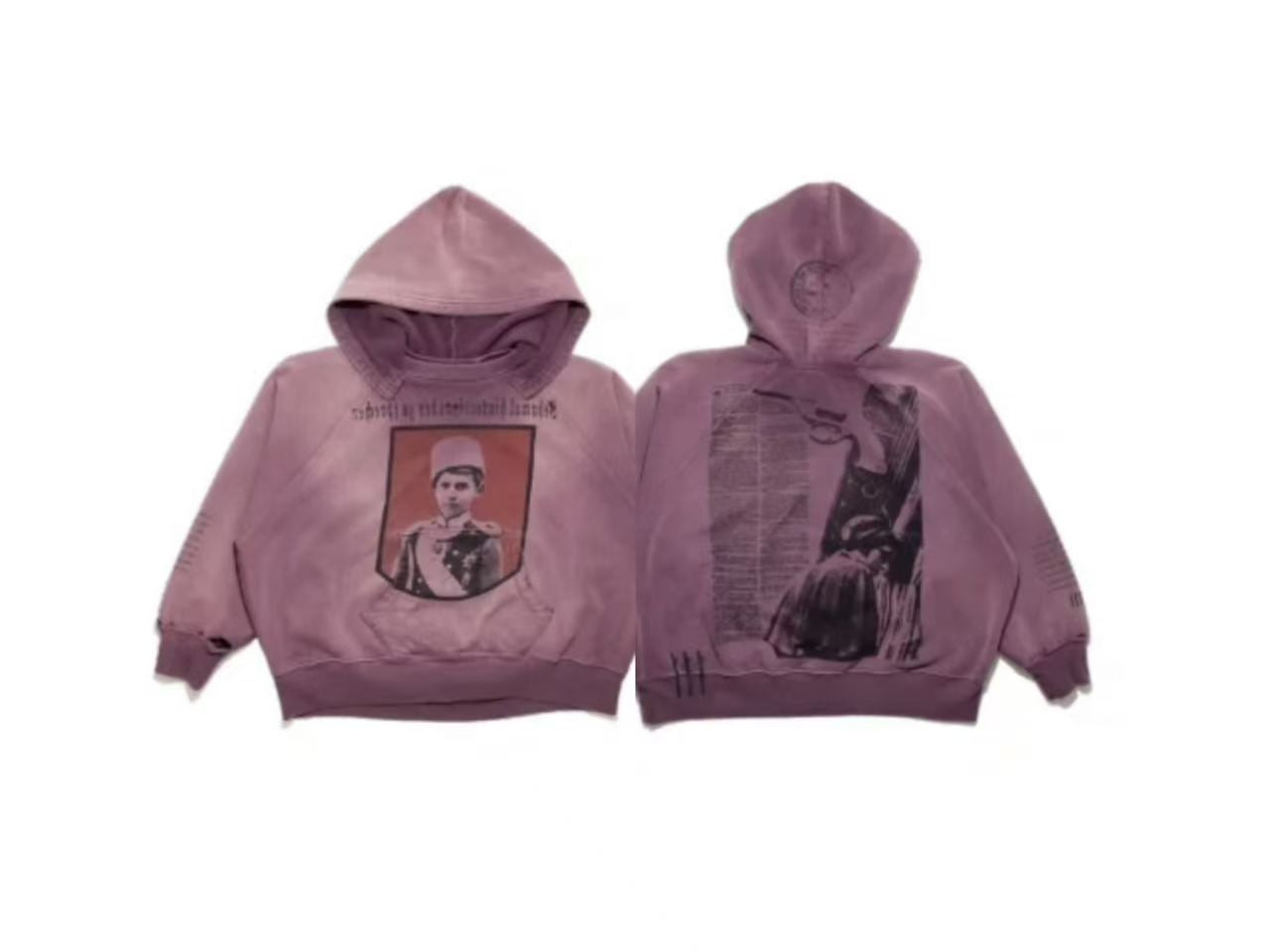 ERD Faded Vintage Collage Streetwear Hoodie