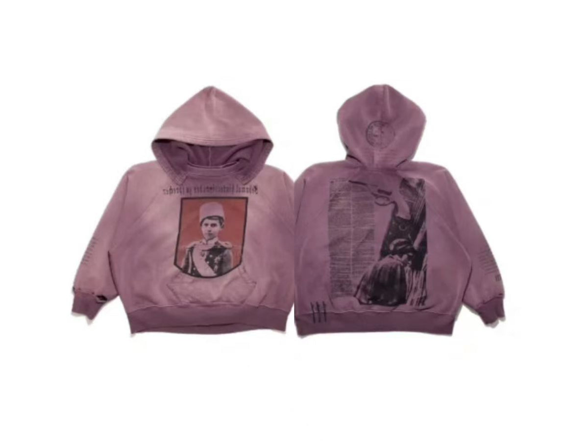 ERD Faded Vintage Collage Streetwear Hoodie