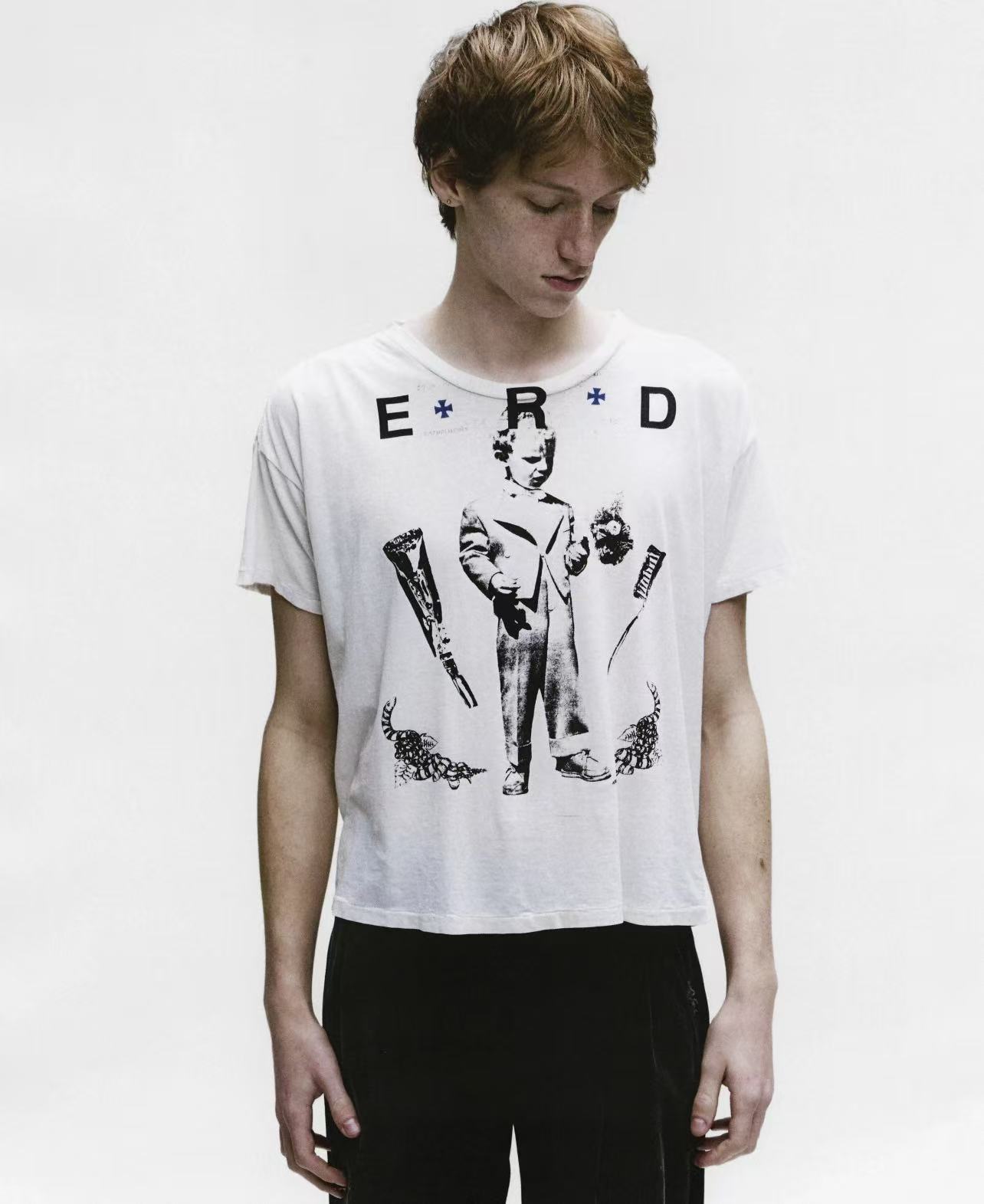 ERD Child Figure Art Vintage Cropped Tee