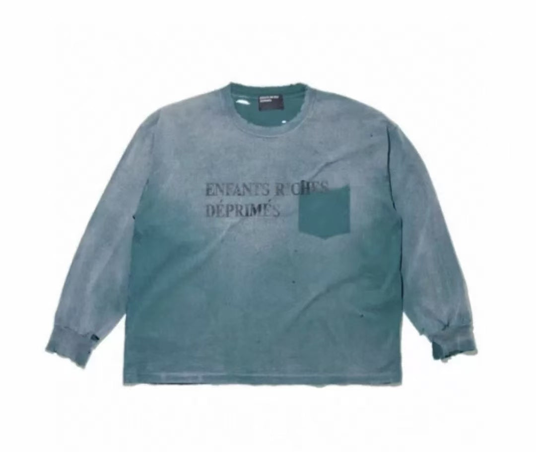 ERD Classic Logo Distressed Long Sleeve Tee