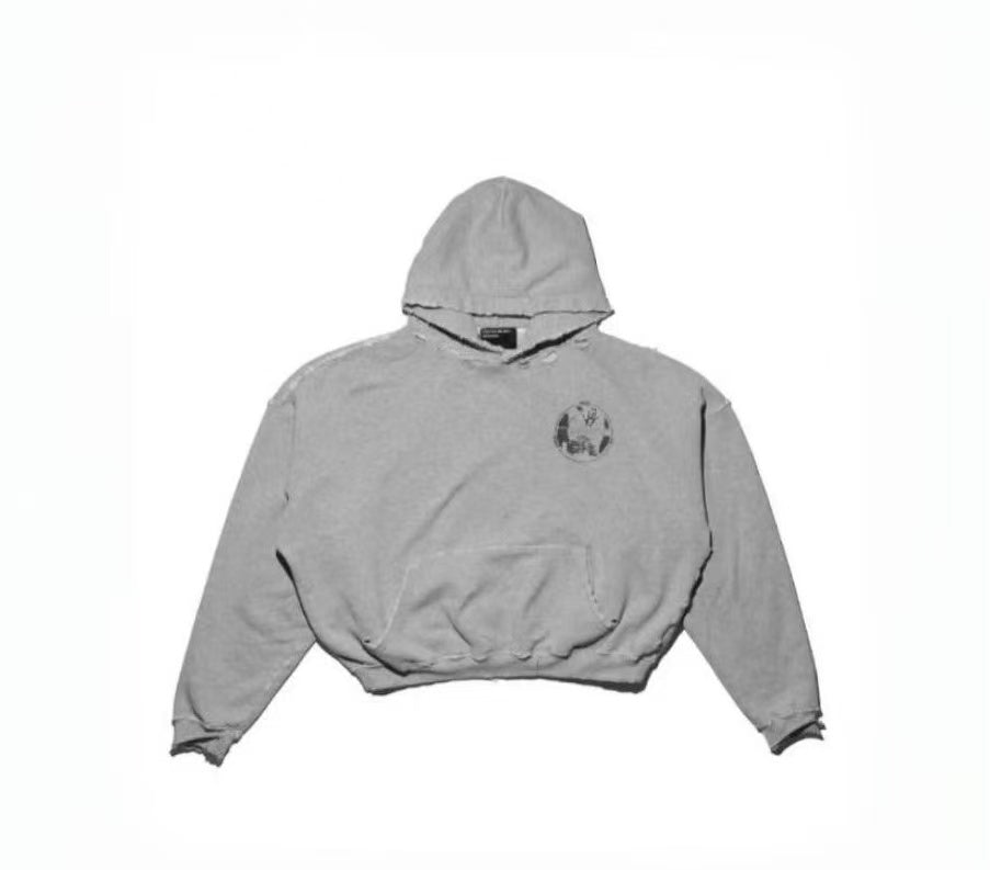 ERD Vintage Grey Distressed Hoodie