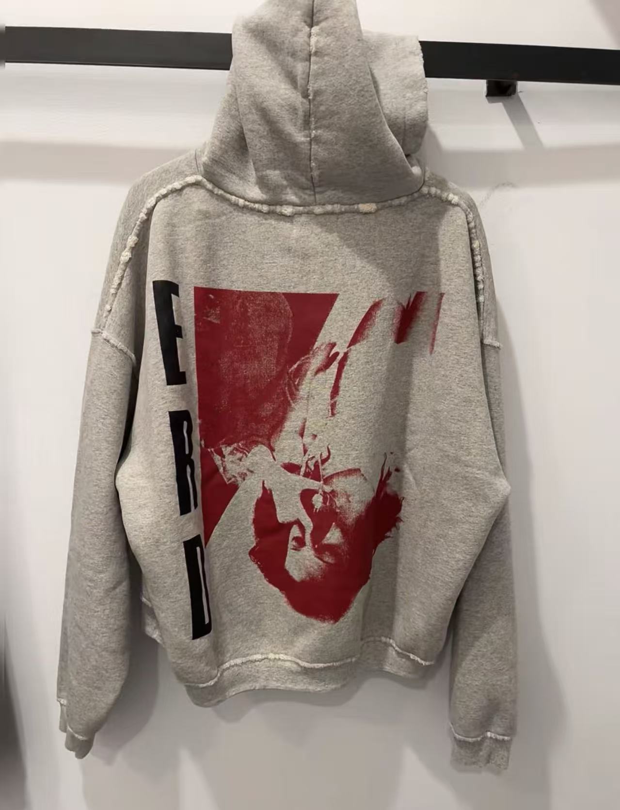 ERD Vintage Grey Distressed Hoodie