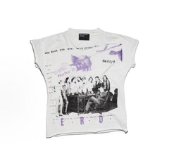 ERD Retro Collage Cap Sleeve Cropped Tee