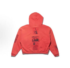 ERD Red Washed Zip‑Up Hoodie Portrait‑Text Collage Graphic