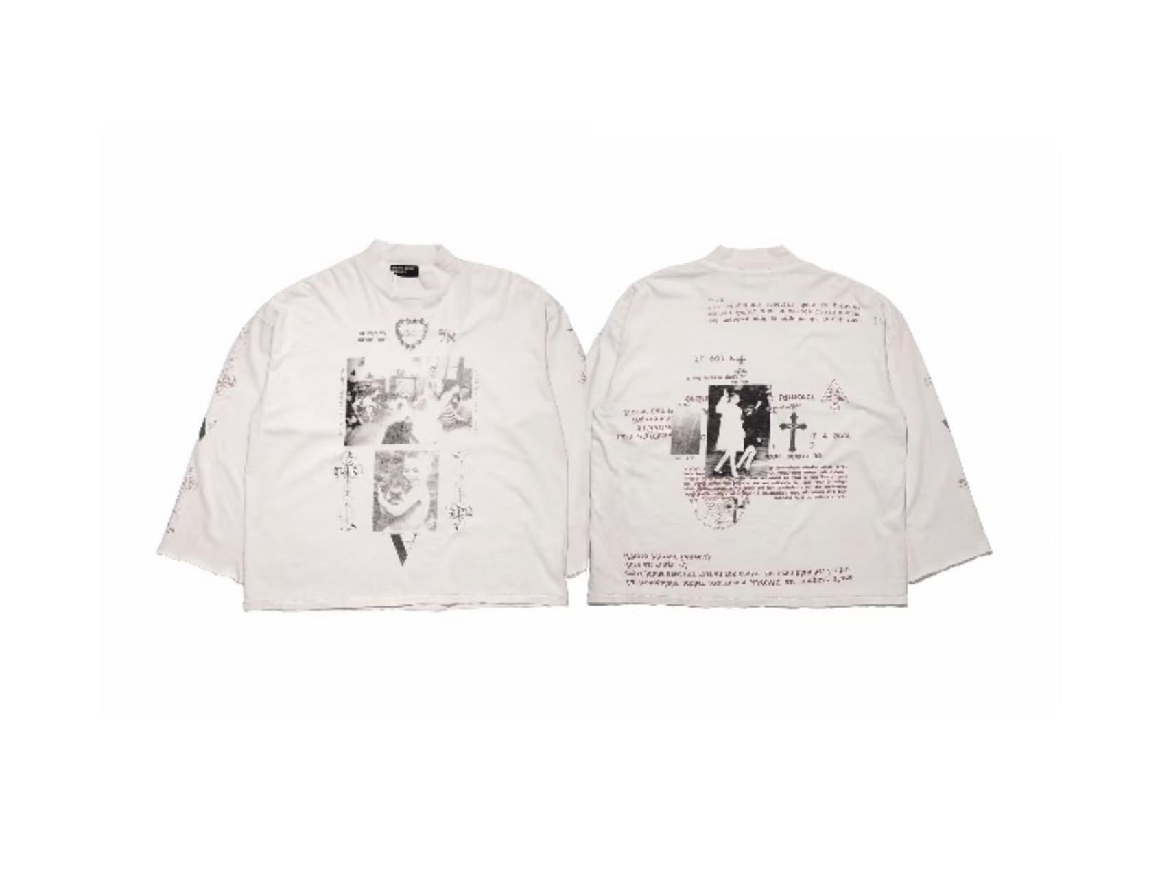 ERD Symbol Collage Mock Neck 3/4 Sleeve Tee