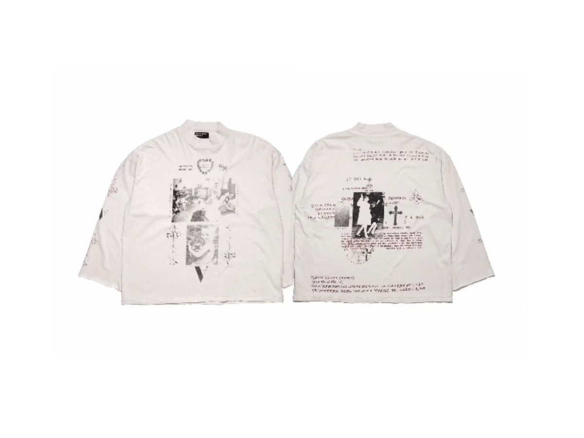ERD Symbol Collage Mock Neck 3/4 Sleeve Tee