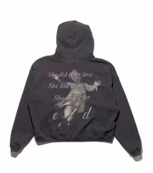 ERD Faded Black Photo Graphic Hoodie